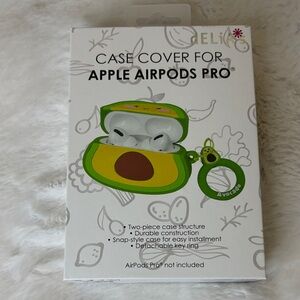 dELiA*s Avocado Green and Yellow Silicone AirPods Pro Case with Key Ring/Charm
